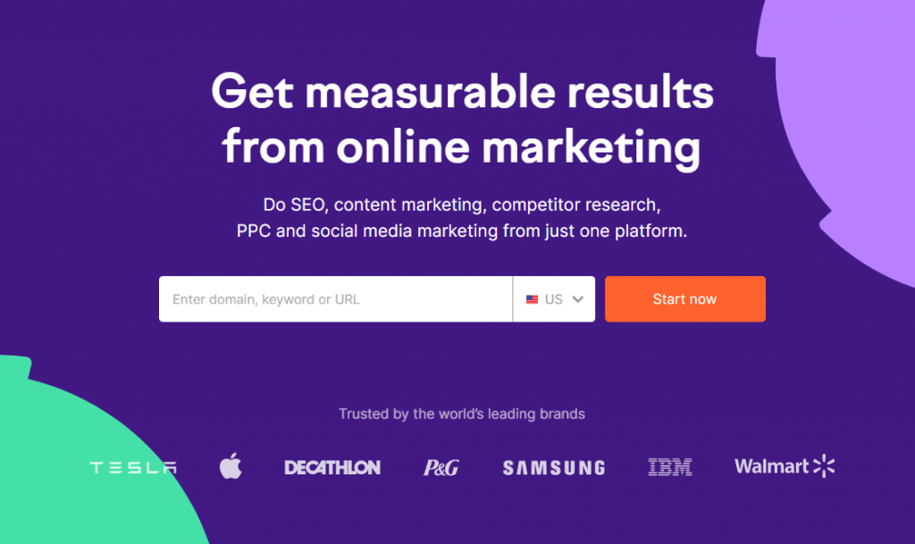 Semrush homepage