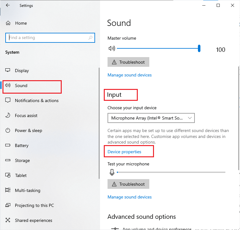 input device properties