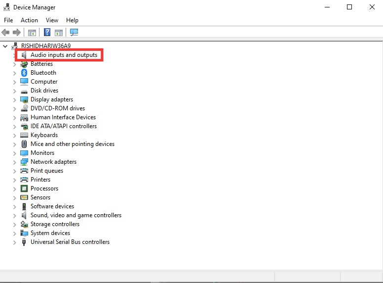 double click on audio inputs and outputs