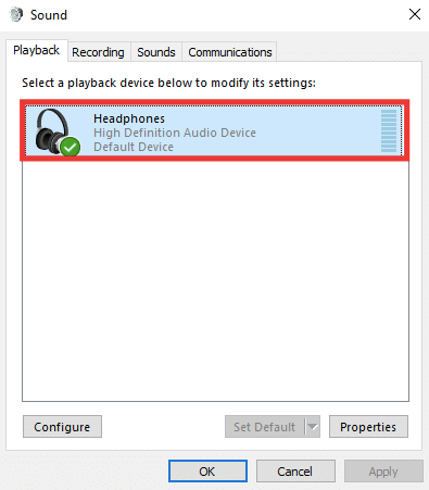 double click on headphone or your sound device