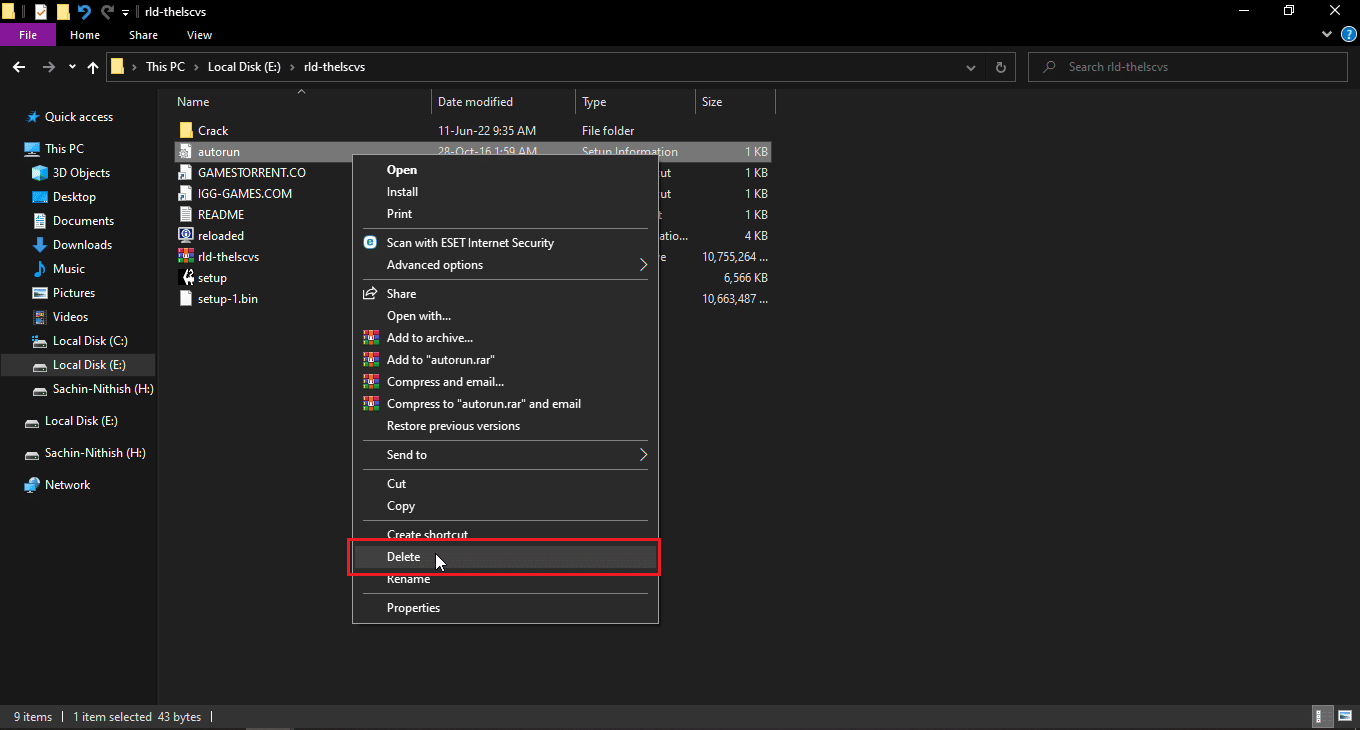 right click on it and click on delete. How to Rename file in Destination Directory