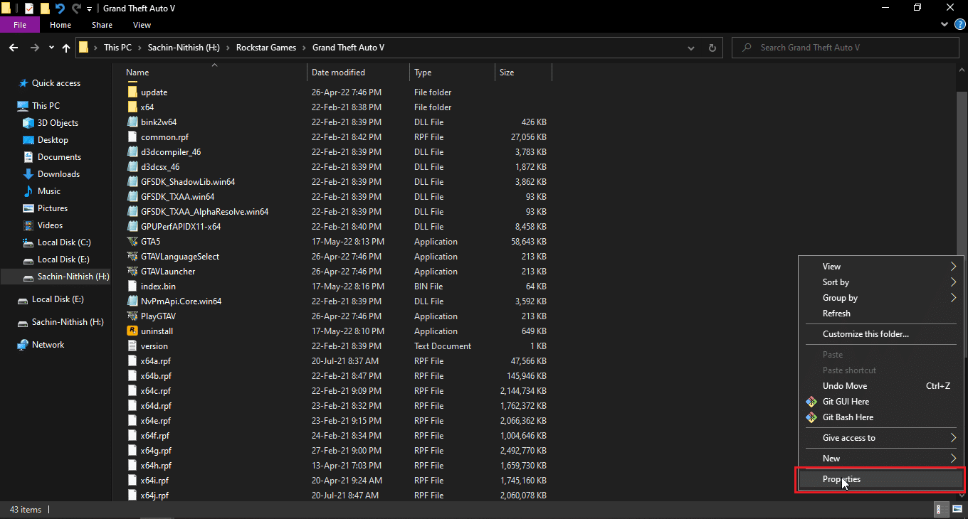 right click on a folder and click on properties. How to Rename file in Destination Directory