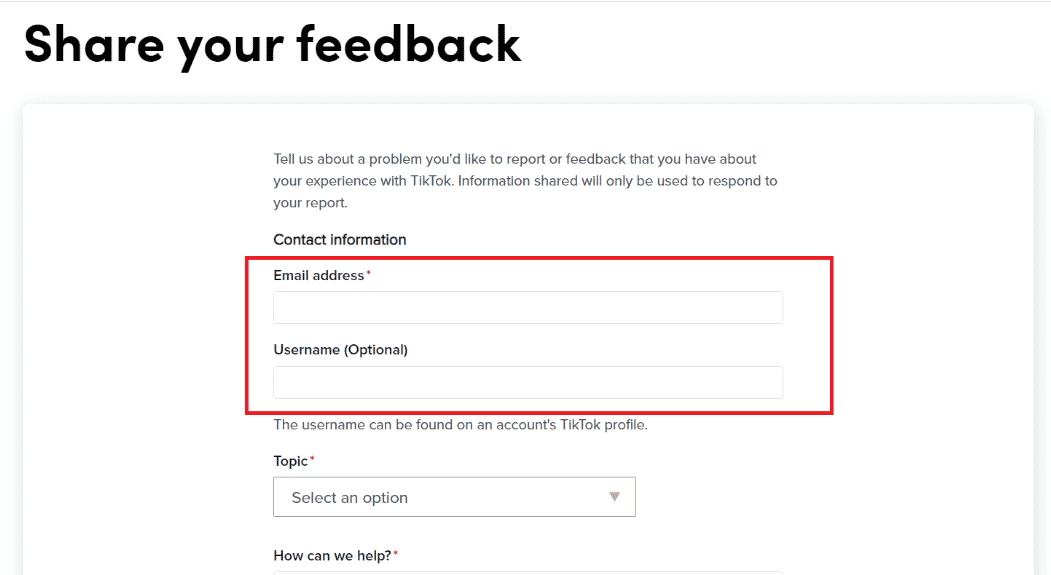 Enter your Email address and Username