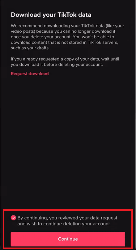 Select the radio button at the bottom to accept the terms and conditions and tap on Continue