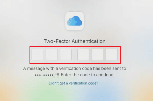 enter the Two Factor Authentication code sent to your registered email or phone number