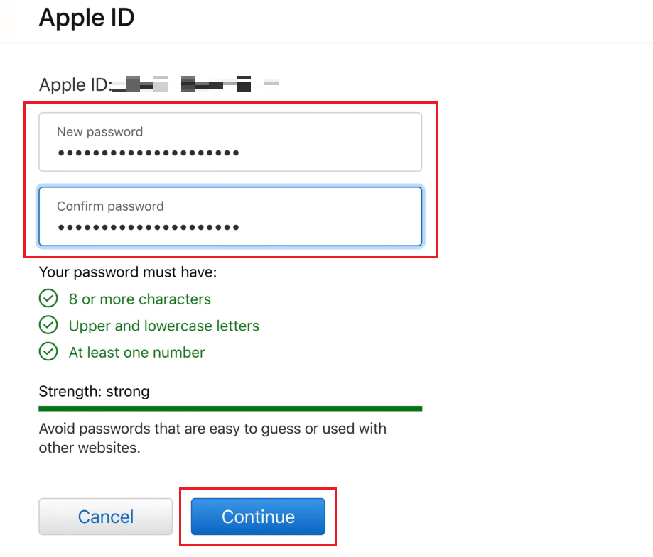 Click on Continue after entering the passwords in the fields | How to Get into Your iCloud Account
