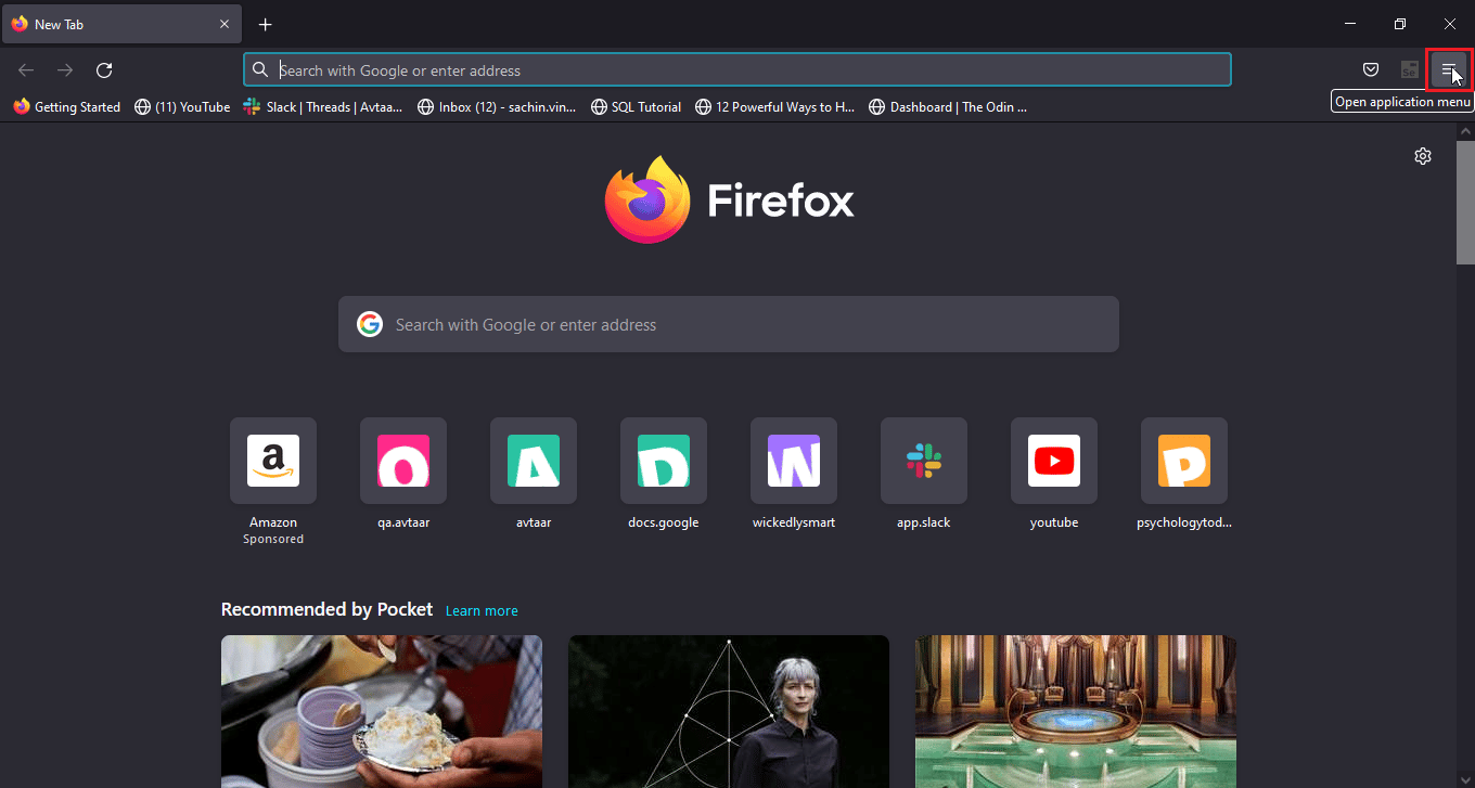click on application menu. Fix Disney Plus Login Page Not Loading