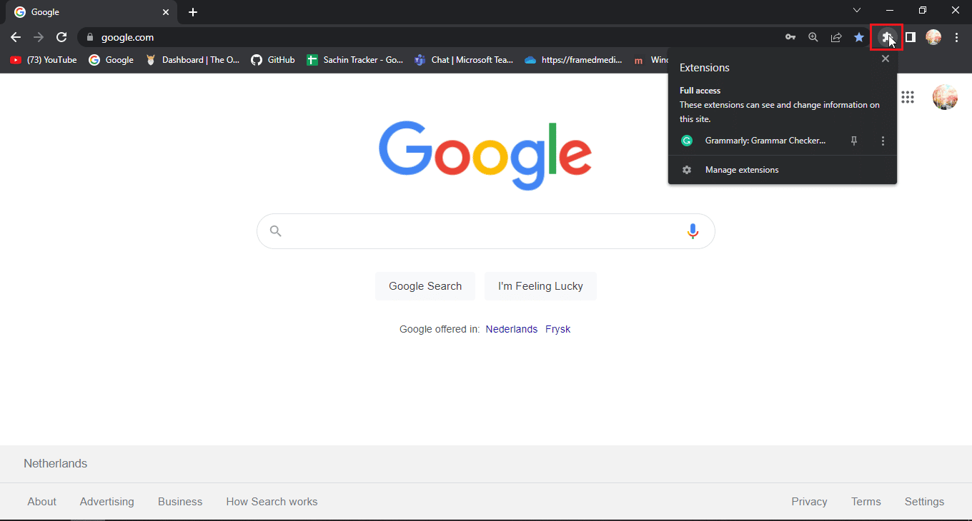 click on puzzle piece icon