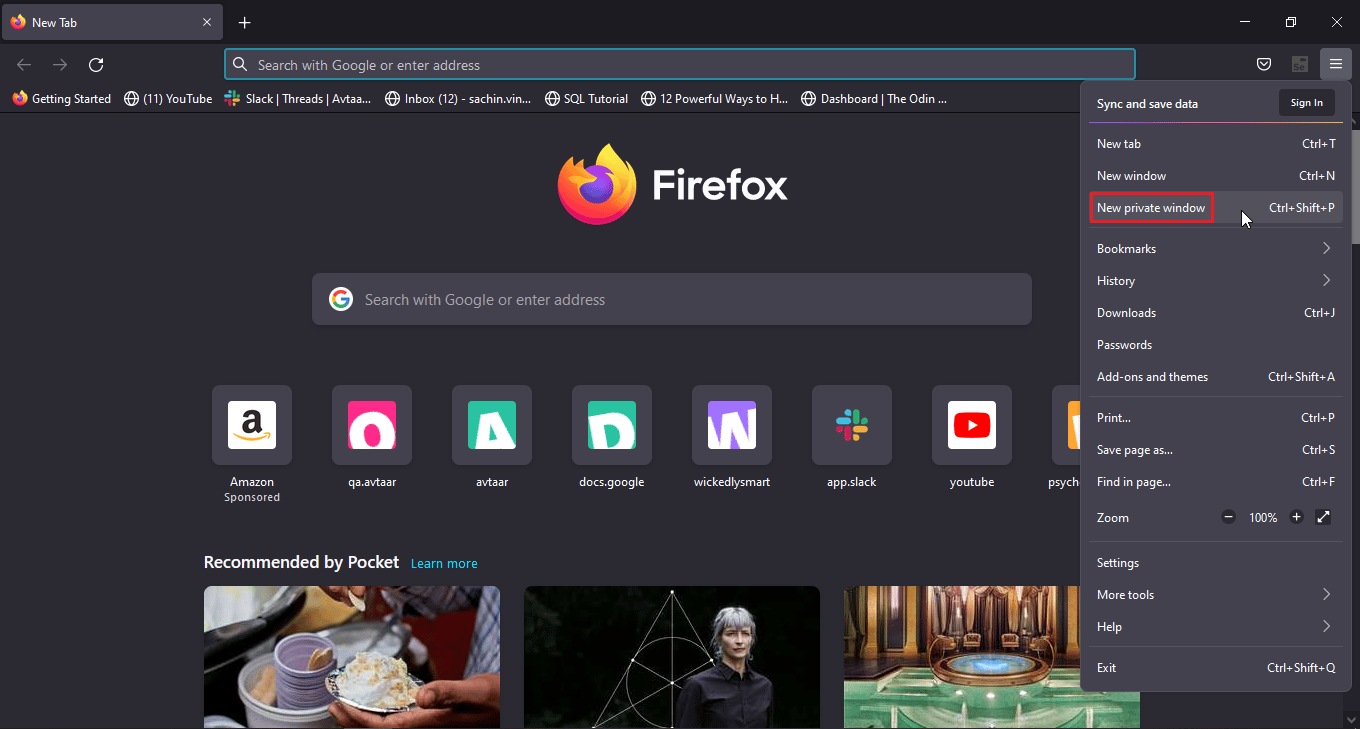 click on new private window. Fix Disney Plus Login Page Not Loading