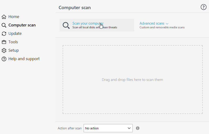 click on scan your computer