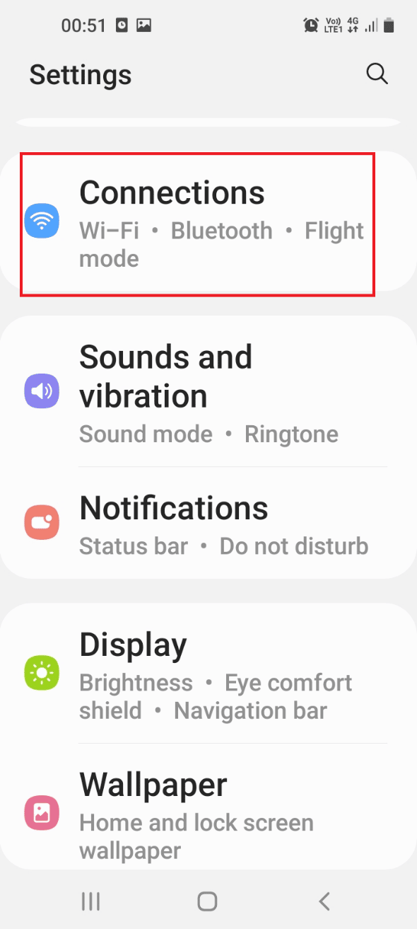 Tap on the Connections tab