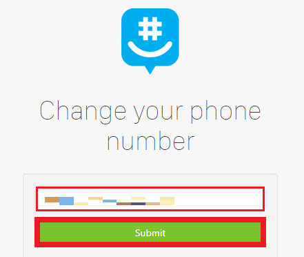 Enter your desired phone number and click on Submit