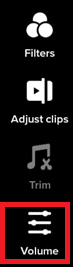 tap on the Volume option on the right side of the screen