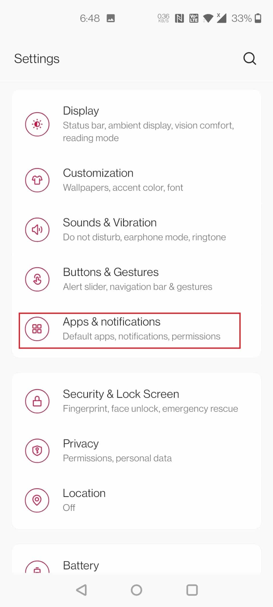 Tap on Apps and notifications | How to Adjust Sound on TikTok