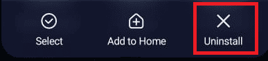 Tap on Uninstall option