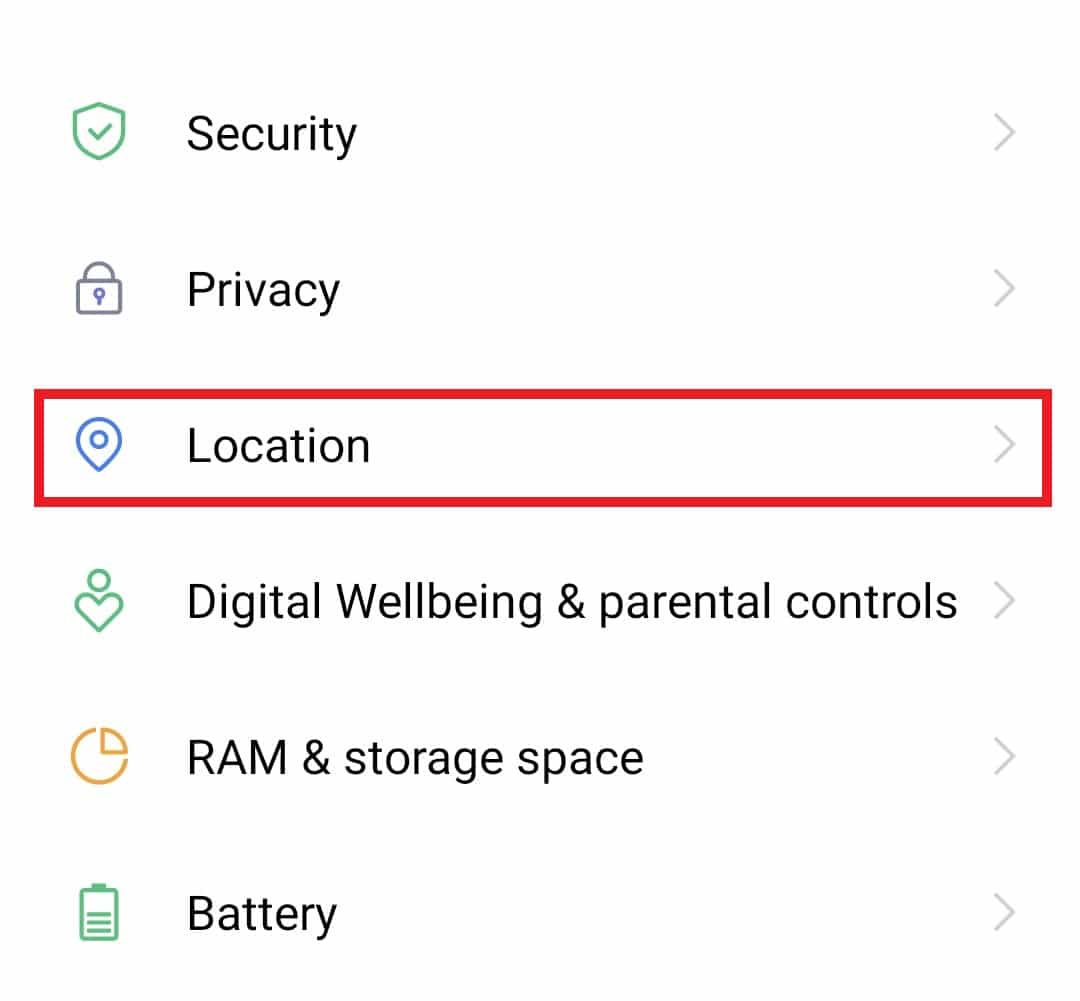 Open Location setting. Fix Sling TV Down error 4-402 on Android
