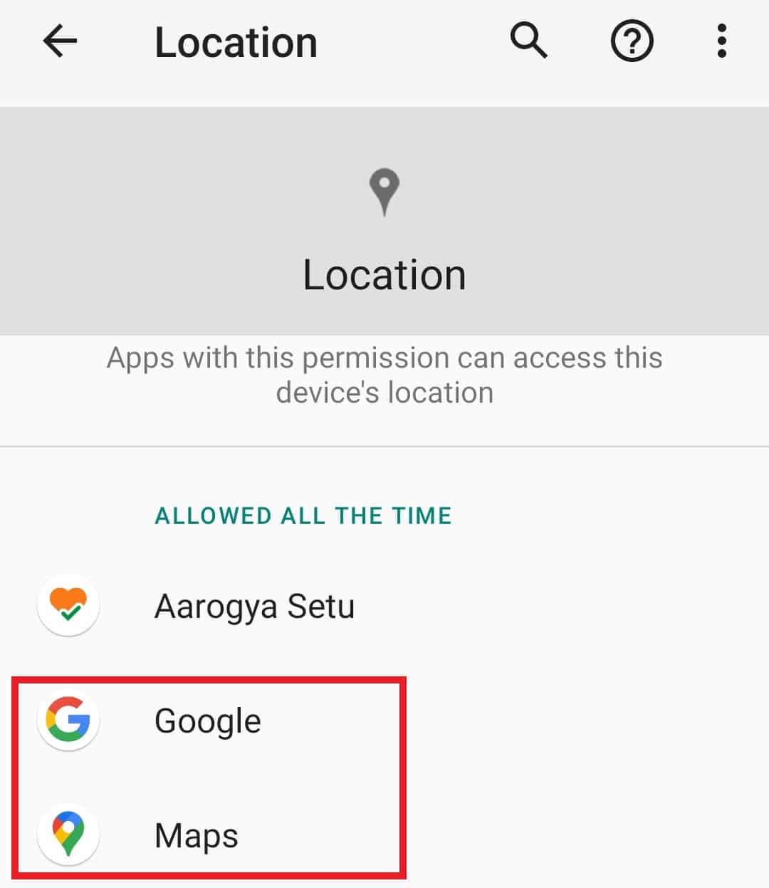 ALLOWED ALL THE TIME for Google and Maps. Fix Sling TV Down error 4-402 on Android