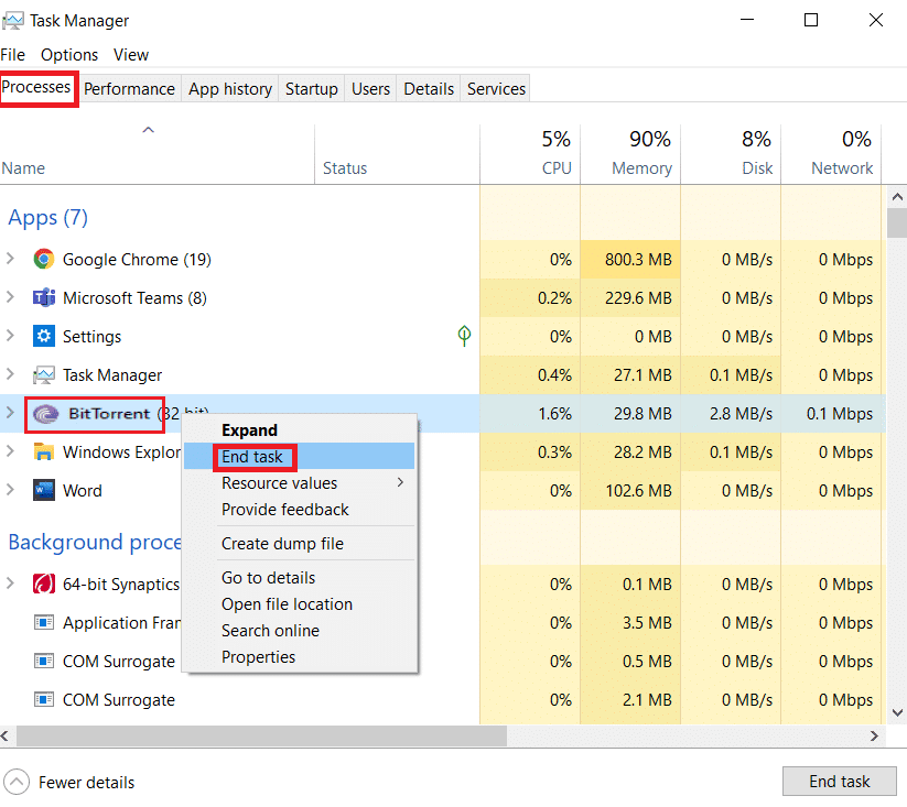 end task bittorrent