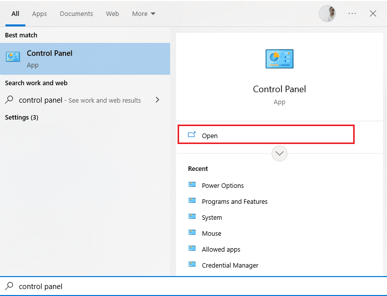open Control panel. Fix Epson Scanner Cannot Communicate in Windows 10