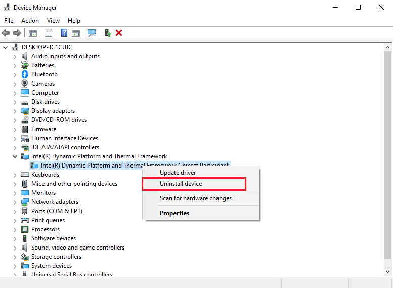 Uninstall device. Fix Windows Found Drivers for Your Device but Encountered an Error