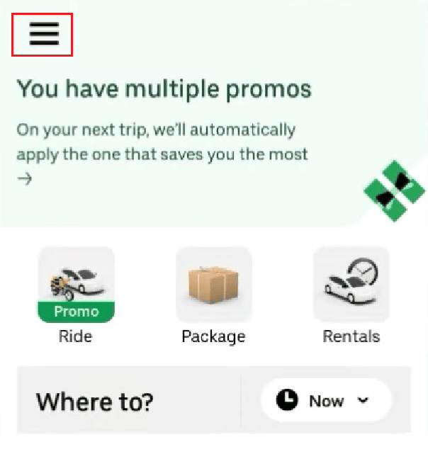 Tap on the hamburger icon from the top left corner