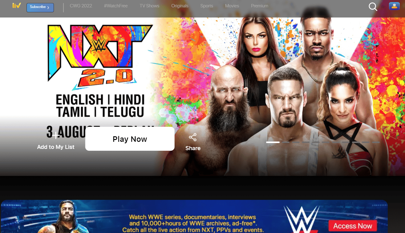 SonyLIV WWE