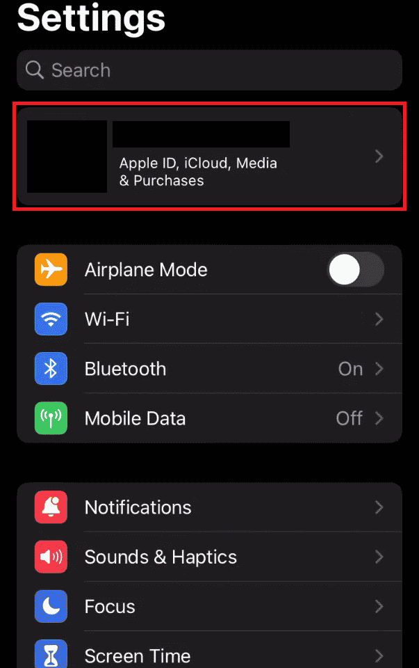 Tap on Apple ID at the top | How to Automatically Forward Text Messages to Another iPhone