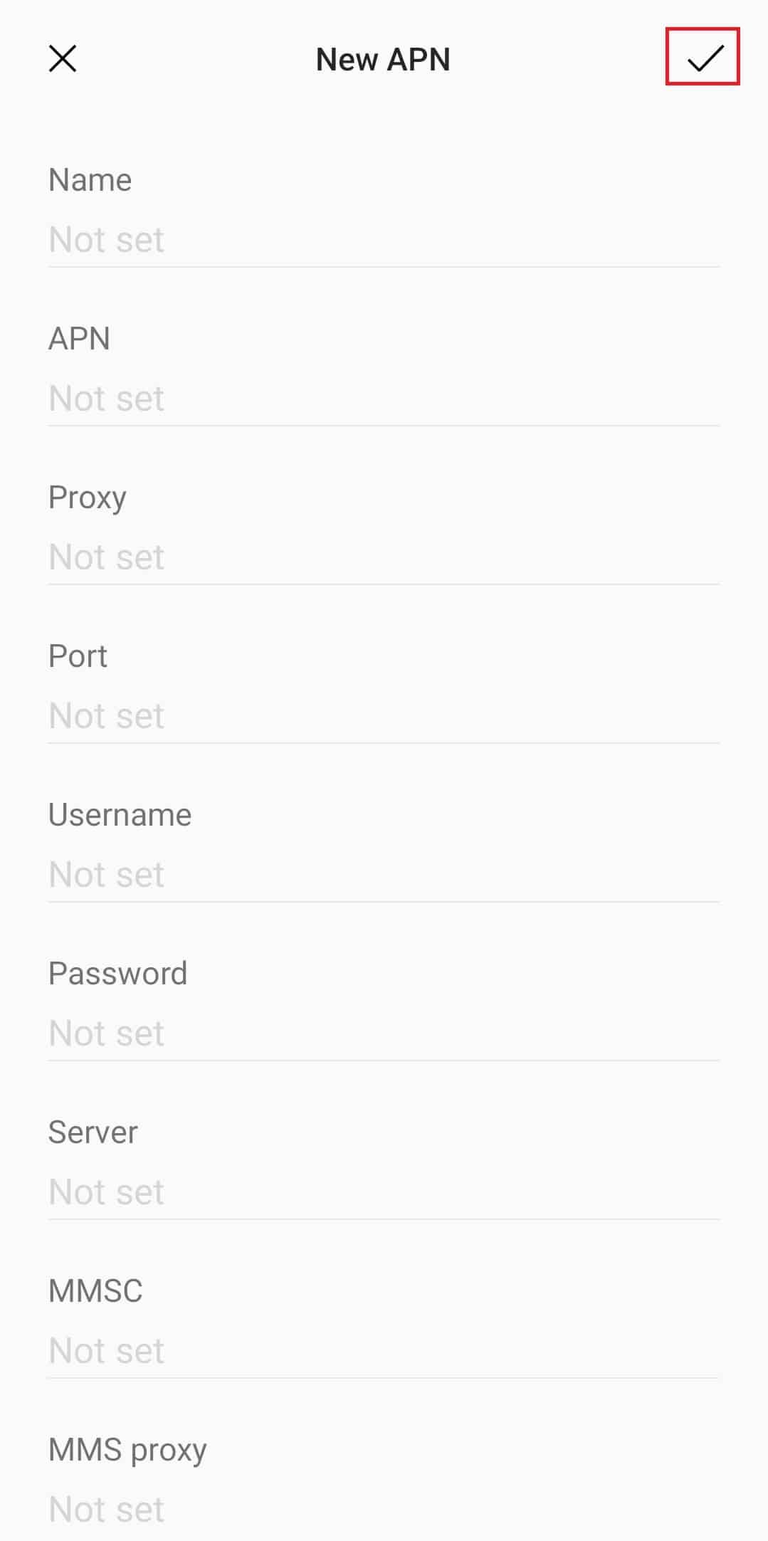 tap on the tick mark at the top right corner. Fix SIM Card Not Working on Android