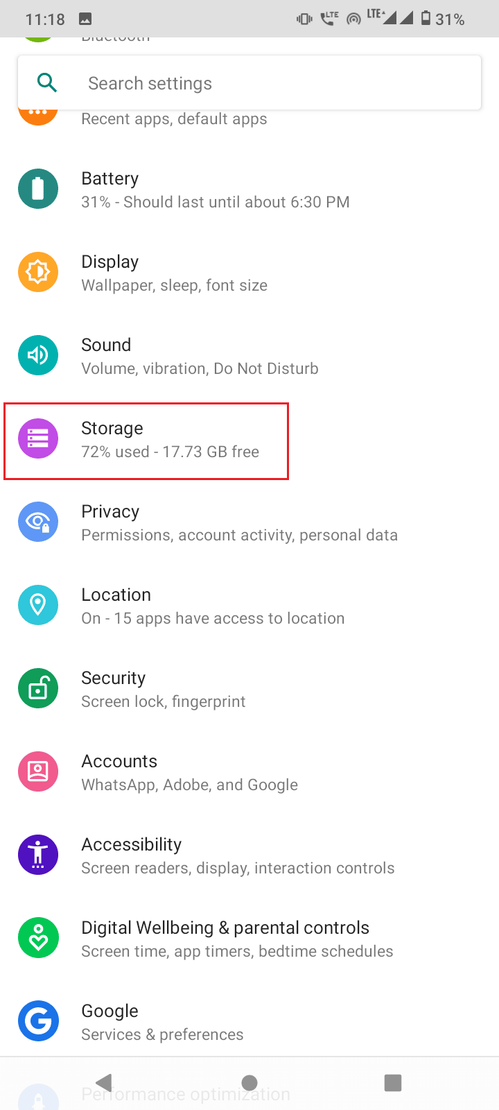 tap on storage