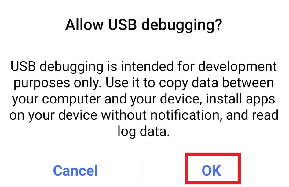 Select OK 
