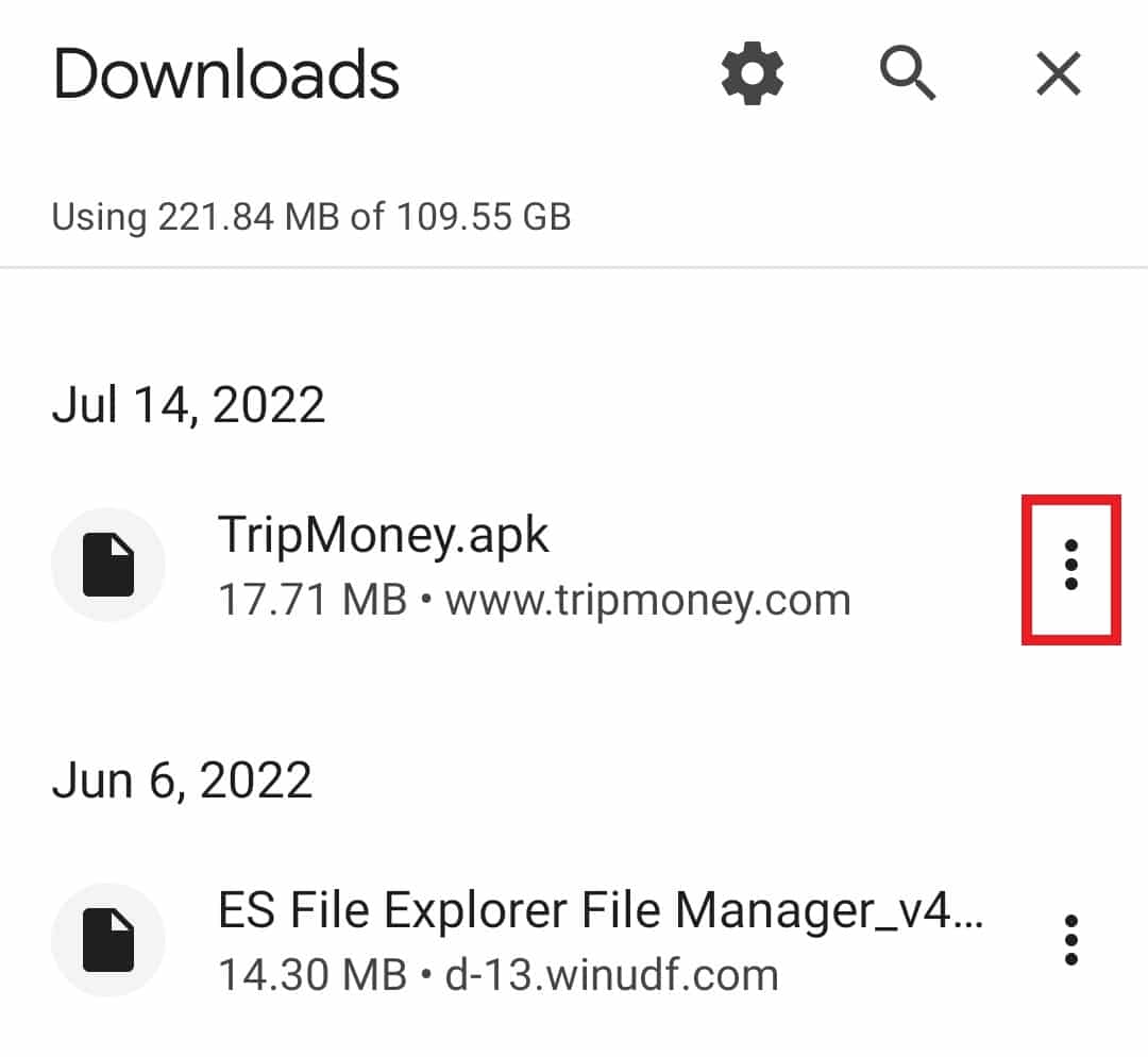 Tap on the three dot icon