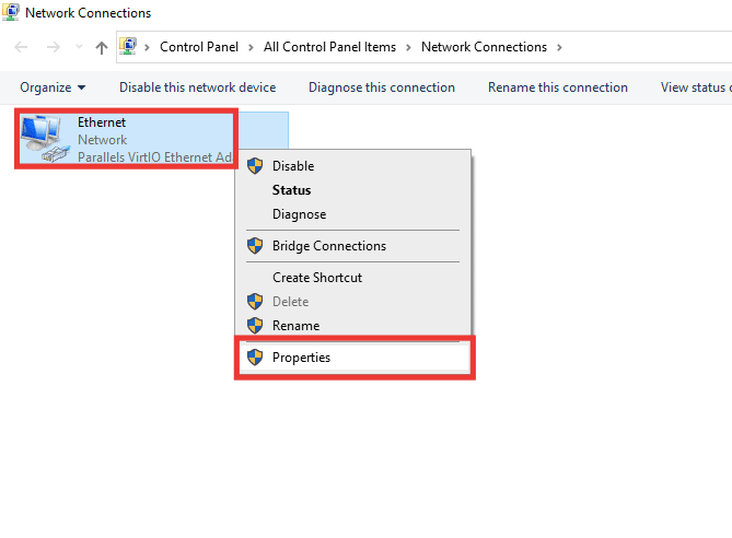 click on properties. Fix Warframe Login Failed Check Your Info in Windows 10