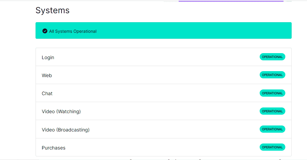 Open the official website of the Twitch Servers and check for the results