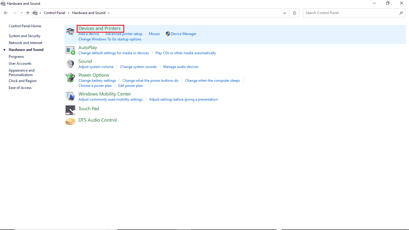 click on devices and printers. Fix Device Manager Power Management Issue