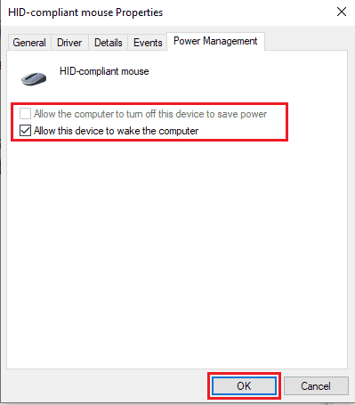 click on power managment tab and make changes. Fix you dont have permission to enable or disable device wake