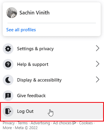 Click on your profile picture and click on Log Out. Why is my Facebook Not Updating