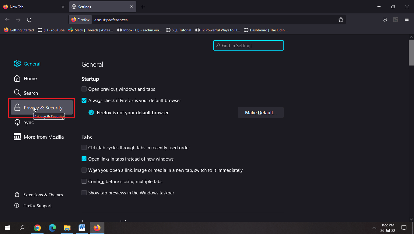 Click on Privacy and Security. Why is my Facebook Not Updating