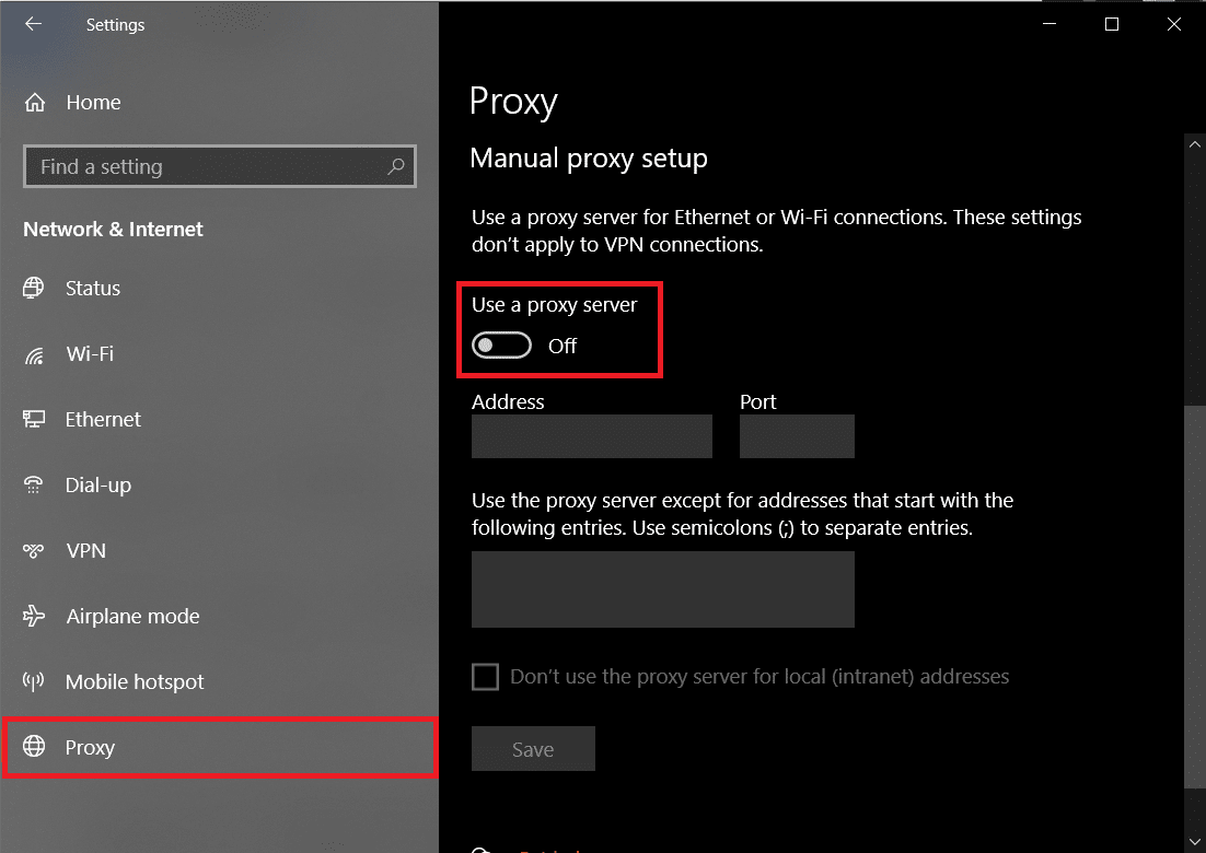 disable the proxy server. Why is my Facebook Not Updating