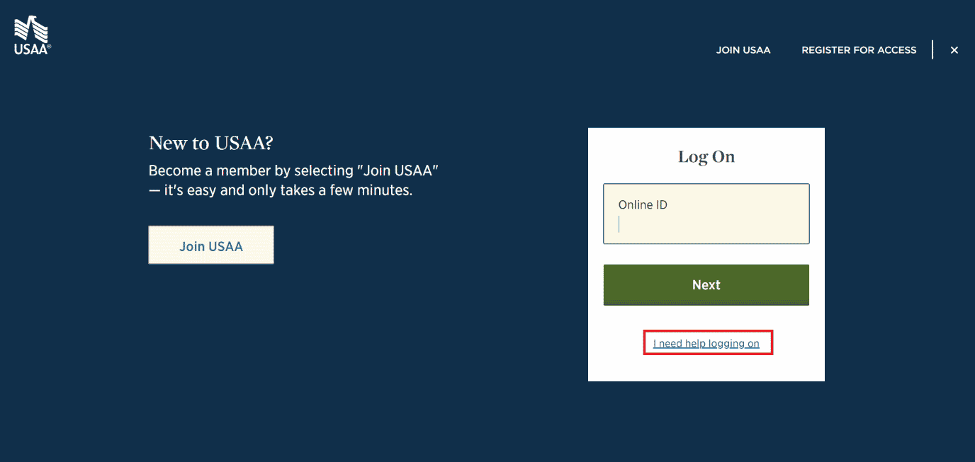 Click on I need help logging on