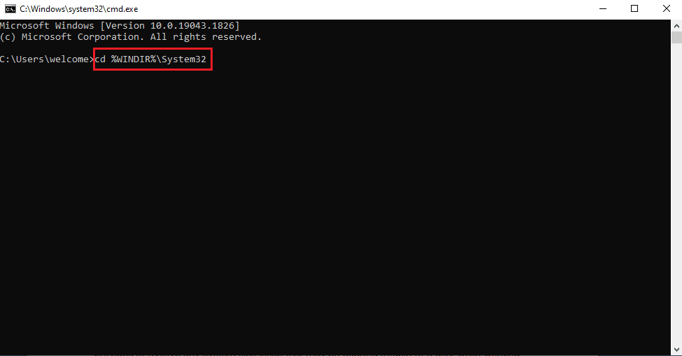 type the following command and hit the Enter key