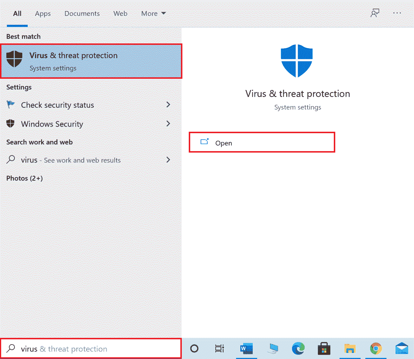 open Virus and threat protection