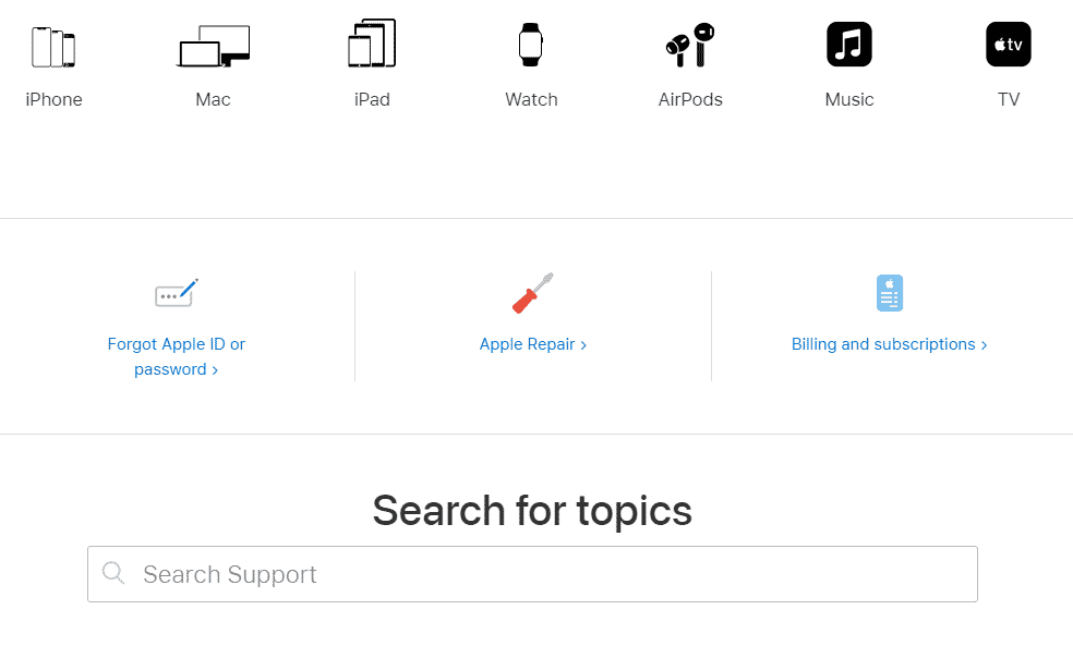Contact Apple Support 