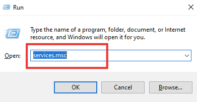 type services.msc and press enter key