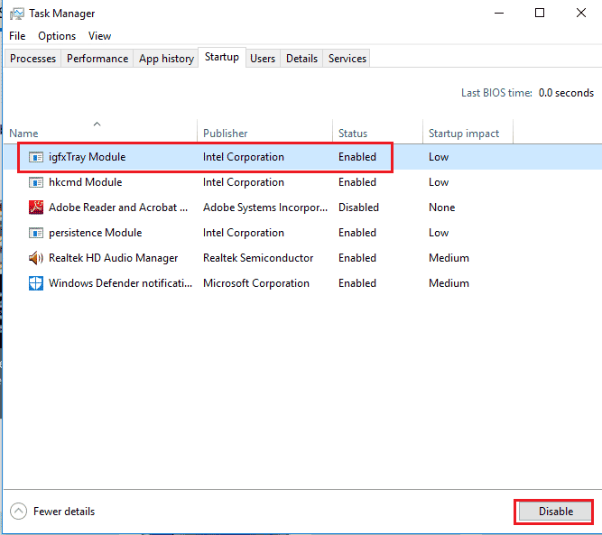 Select the apps with the Status Enabled and click on the Disable button