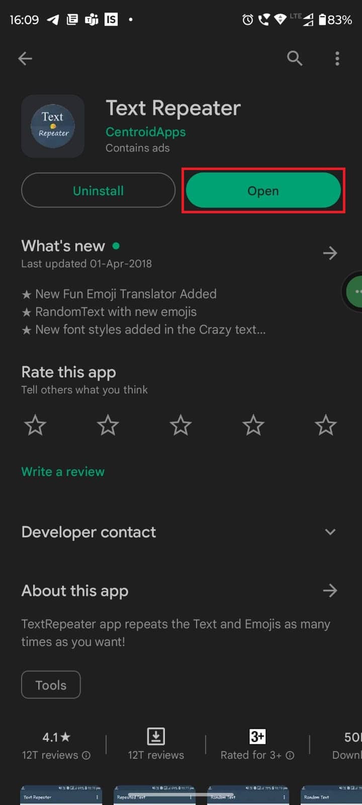 Install the application and then click on open. How to Send Blank Message on Instagram