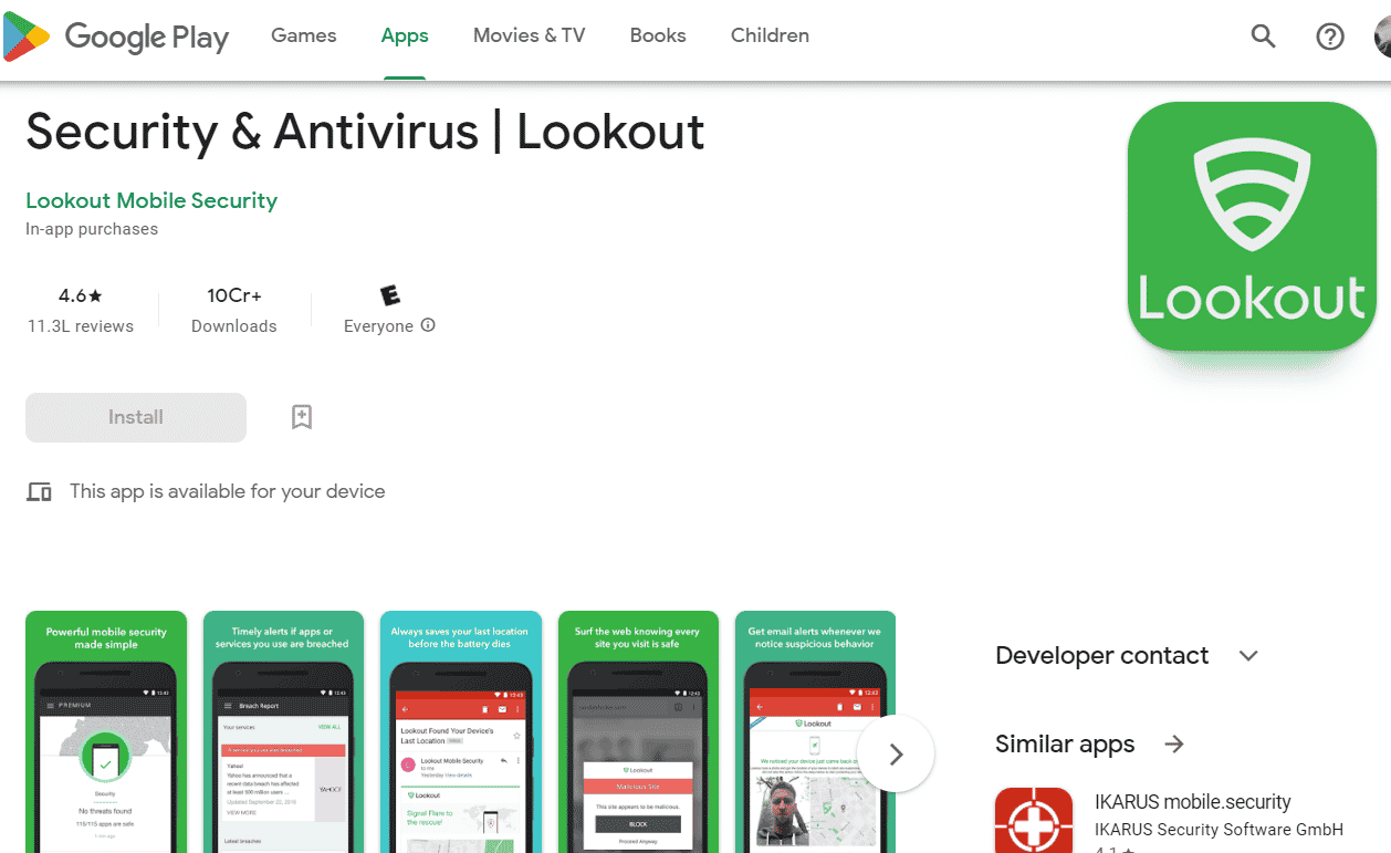 Lookout Play Store | Lookout.com find my phone