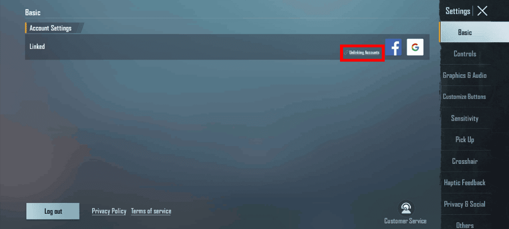 Tap on Unlinking Accounts