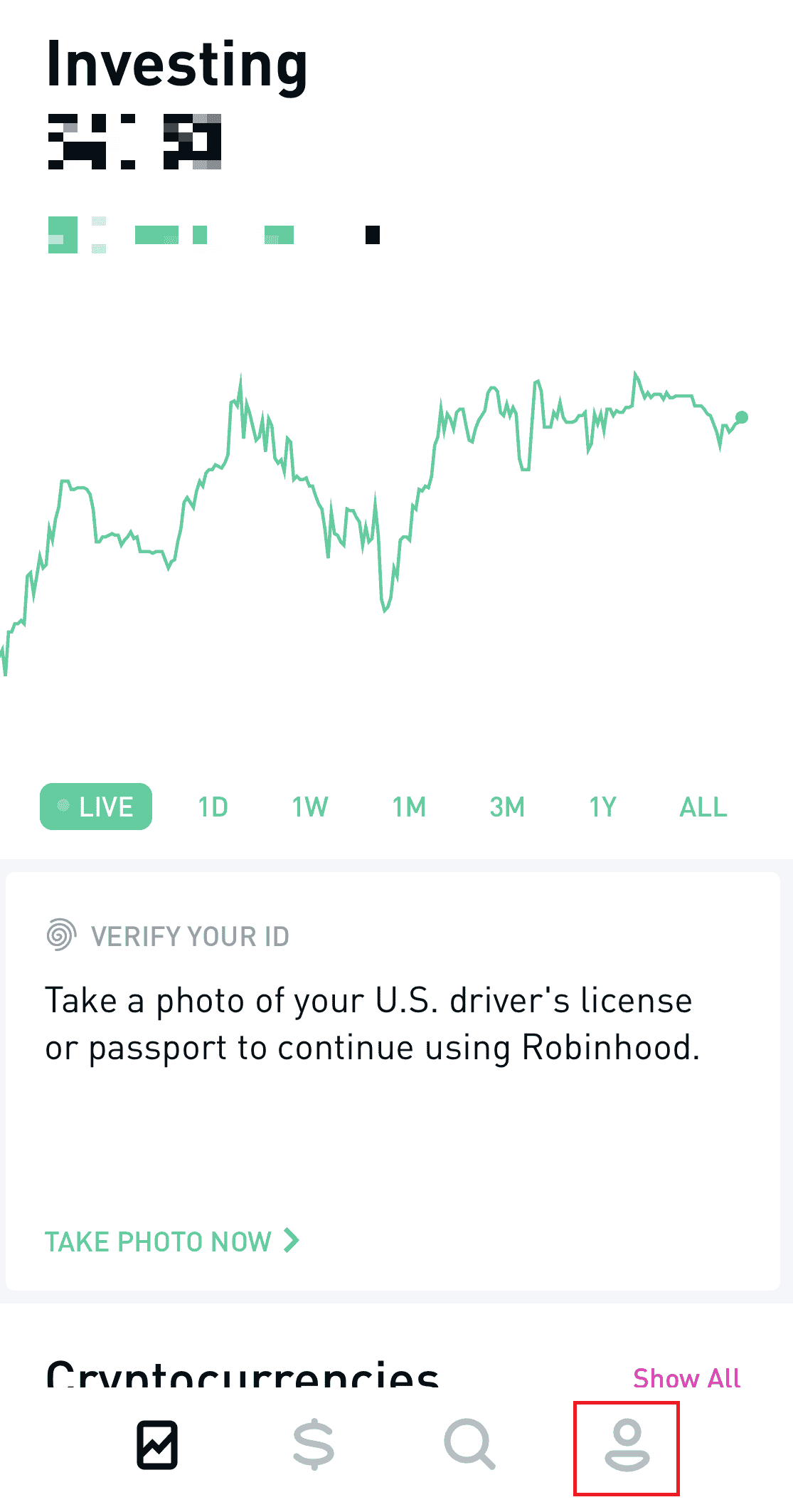 Tap on the Profile icon
