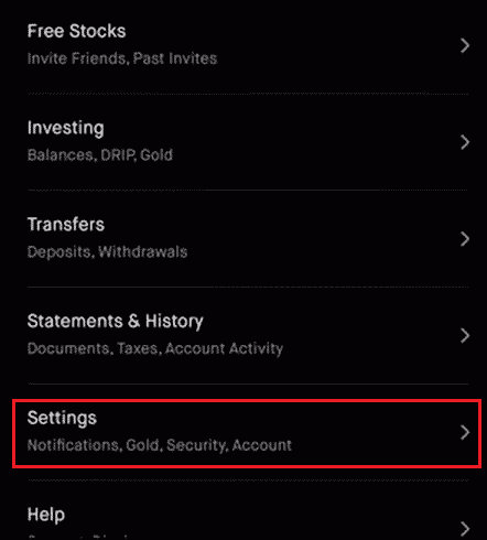 Tap on Settings