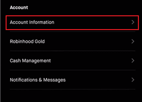 Tap on Account Information